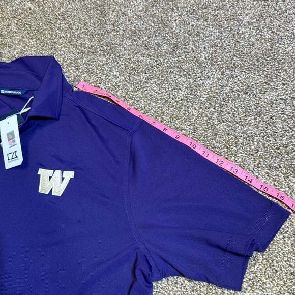 Washington Huskies Cutter & Buck Virtue Eco Pique Recycled Polo - Purple. Size L - Picture 8 of 12